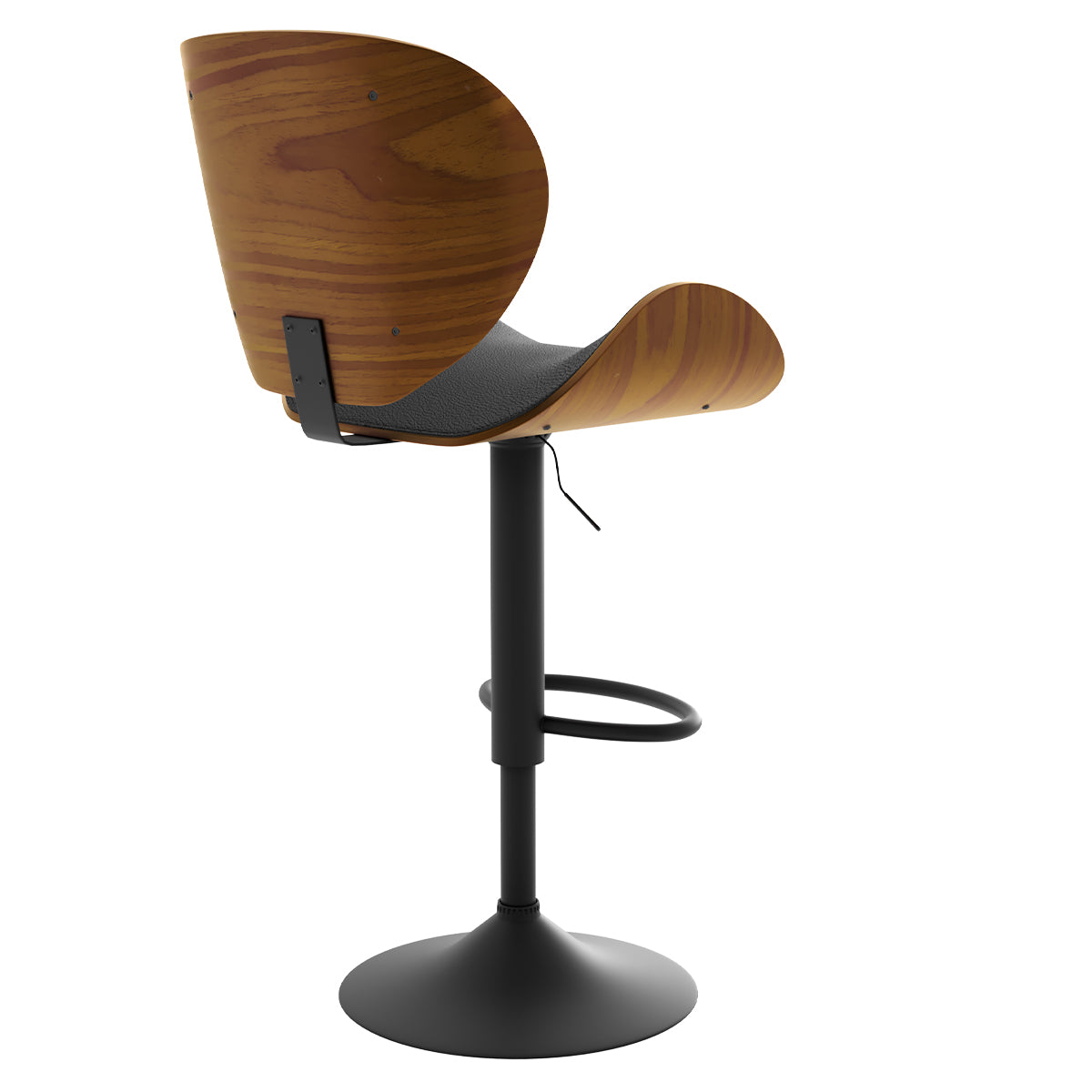 achat chaise de bar noire pivotante rembouree en pu hauteur reglable