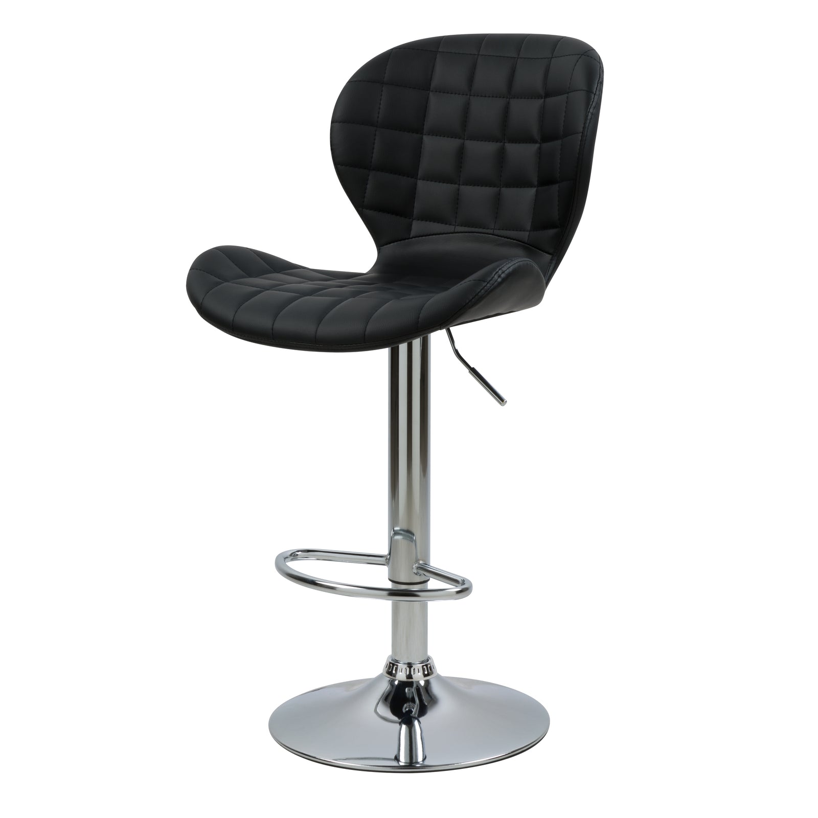 achat chaise de bar noires synthetique pied metal