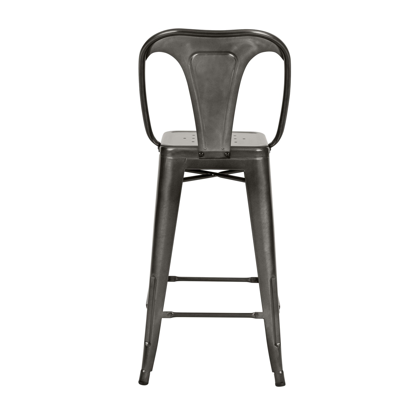 achat chaise de bar style indus grise