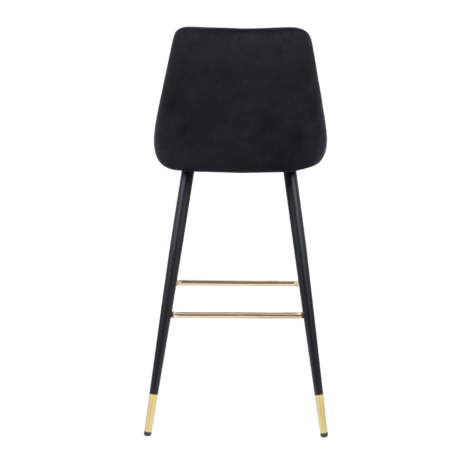achat chaise de bar velours et metal noir