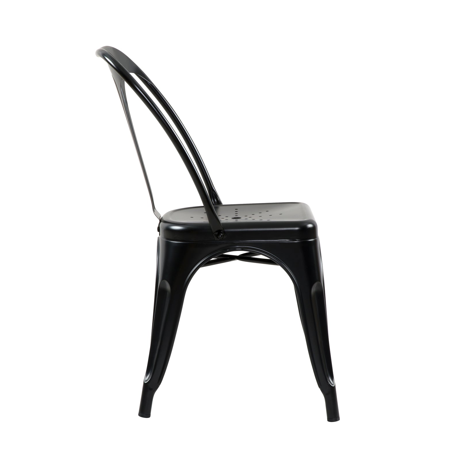 achat chaise de bistrot en metal noir mat
