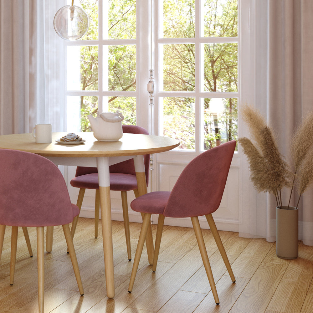 achat chaise design velours rose