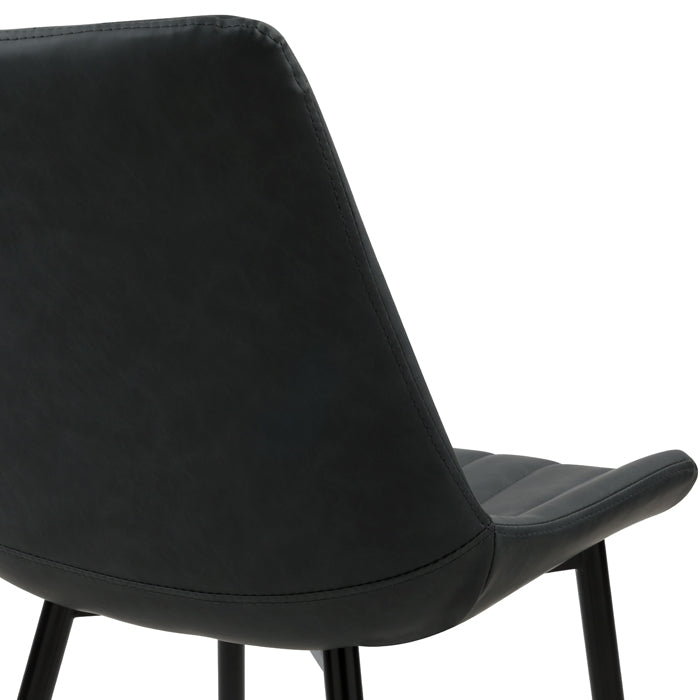 achat chaise en simili gris fonce