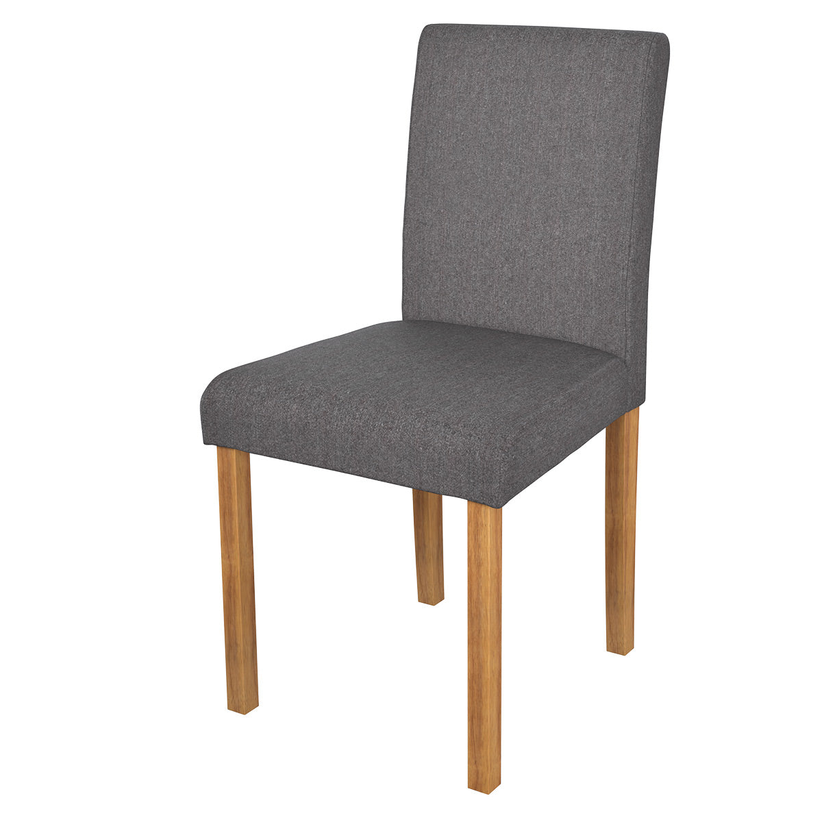 achat chaise en tissu gris fonce et pieds en bois d hevea lot de 2 havane