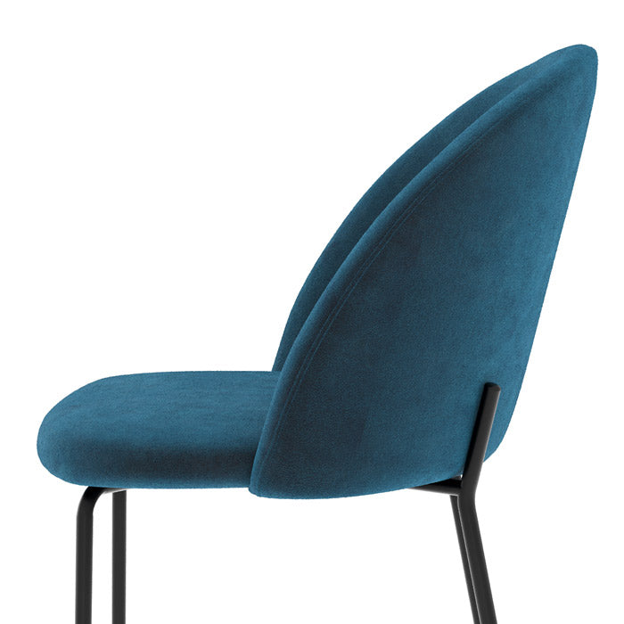 achat chaise en velours bleu fonce karl lot de 2