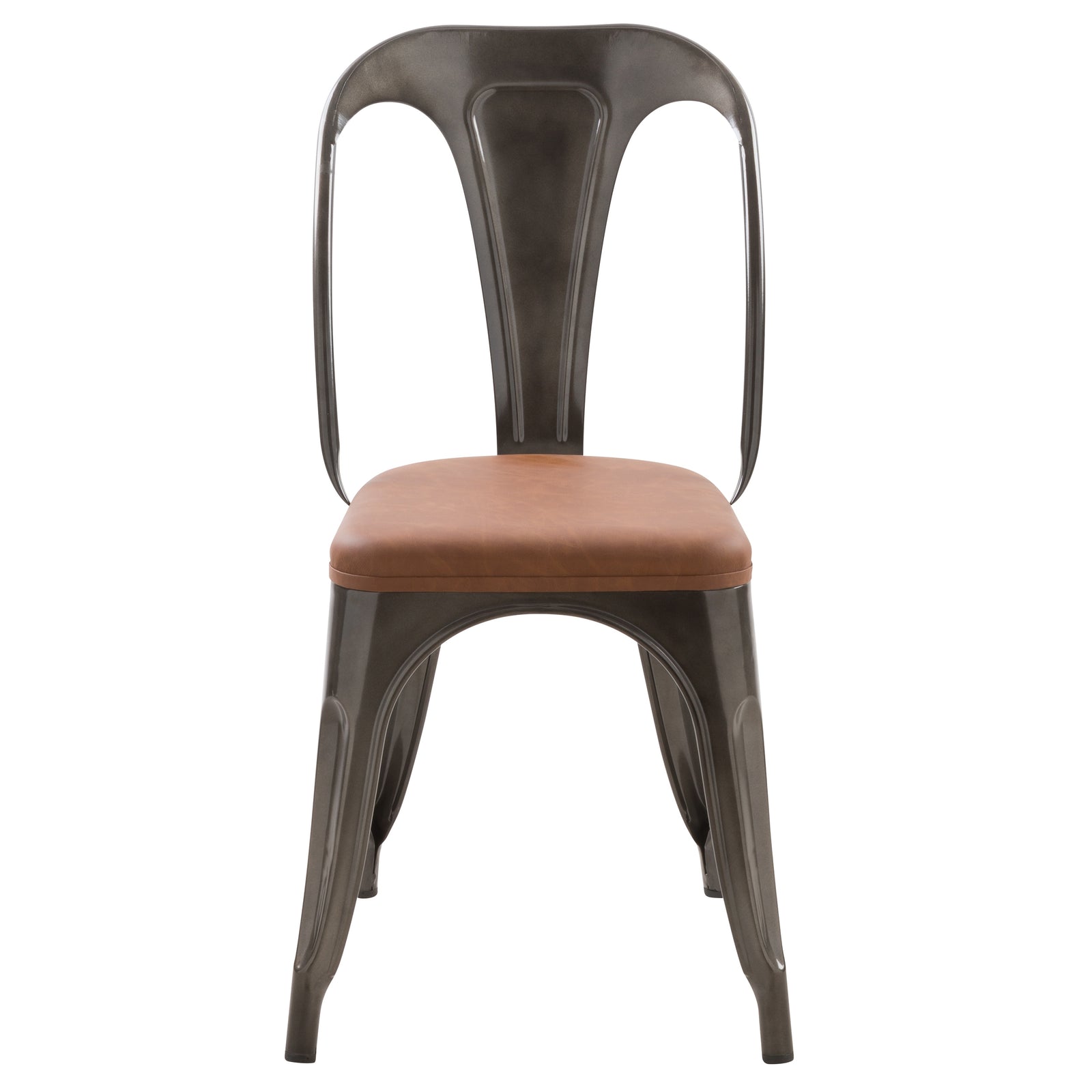 achat chaise indsutrielle grise et marron pu