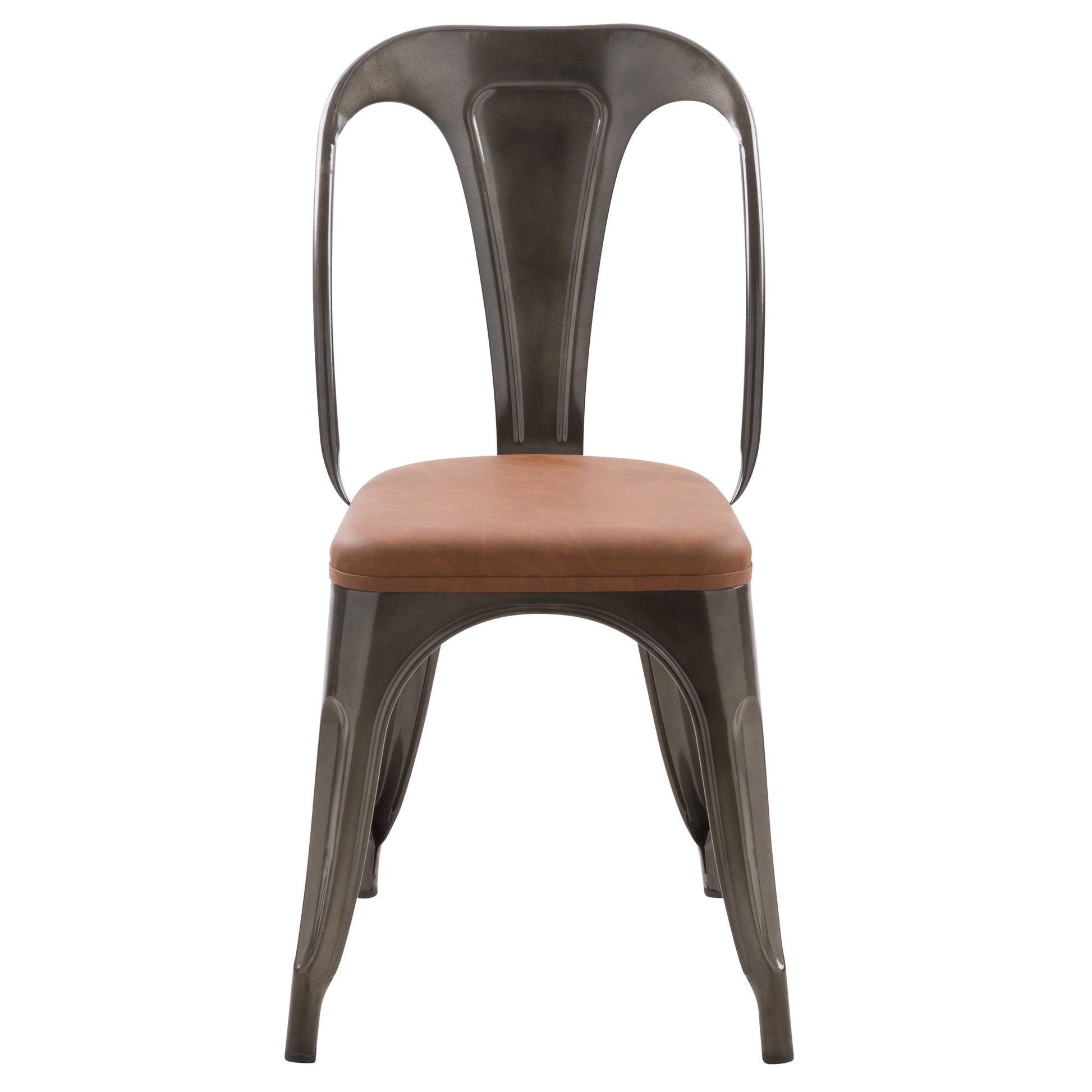 achat chaise indsutrielle grise et marron pu