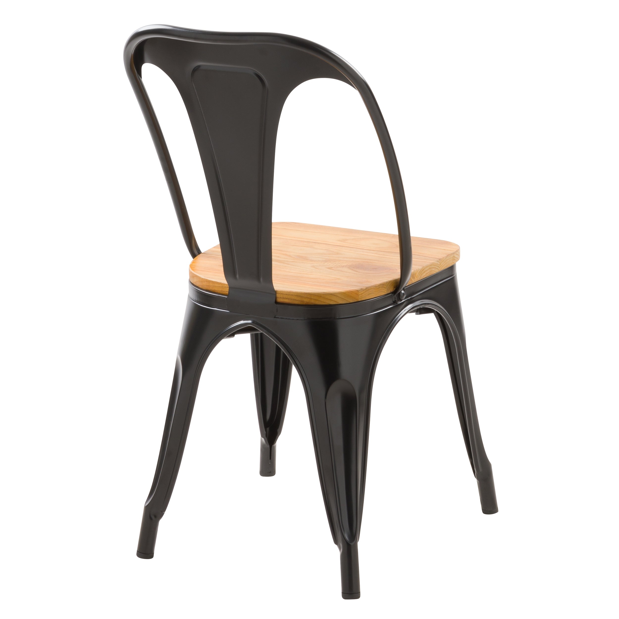 achat chaise indus en metal et bois clair