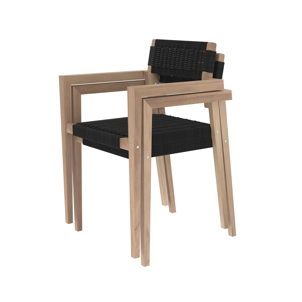 achat chaise jardin en teck et resine tressee_empillable