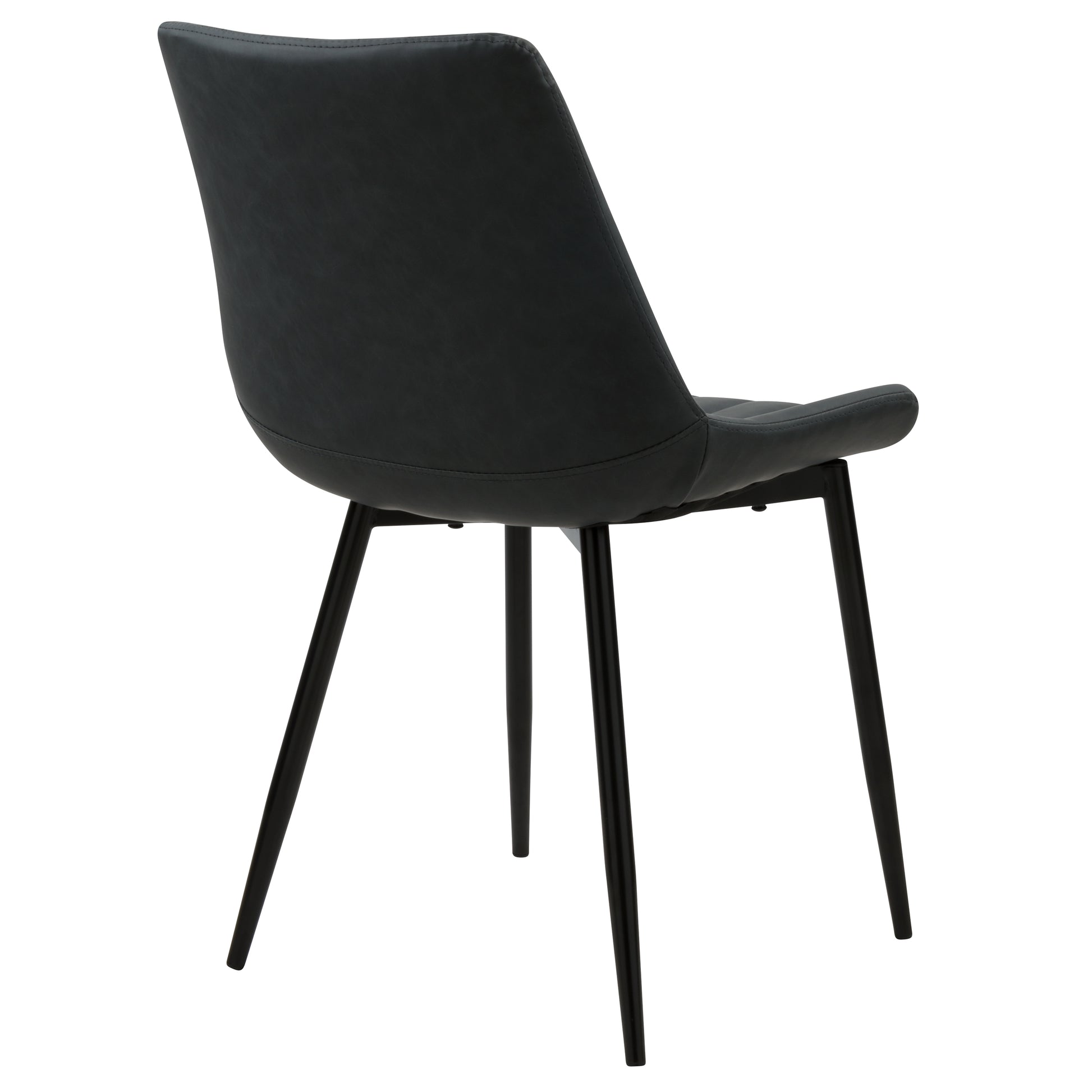 achat chaise lot de 2 en cuir synthetique gris fonce