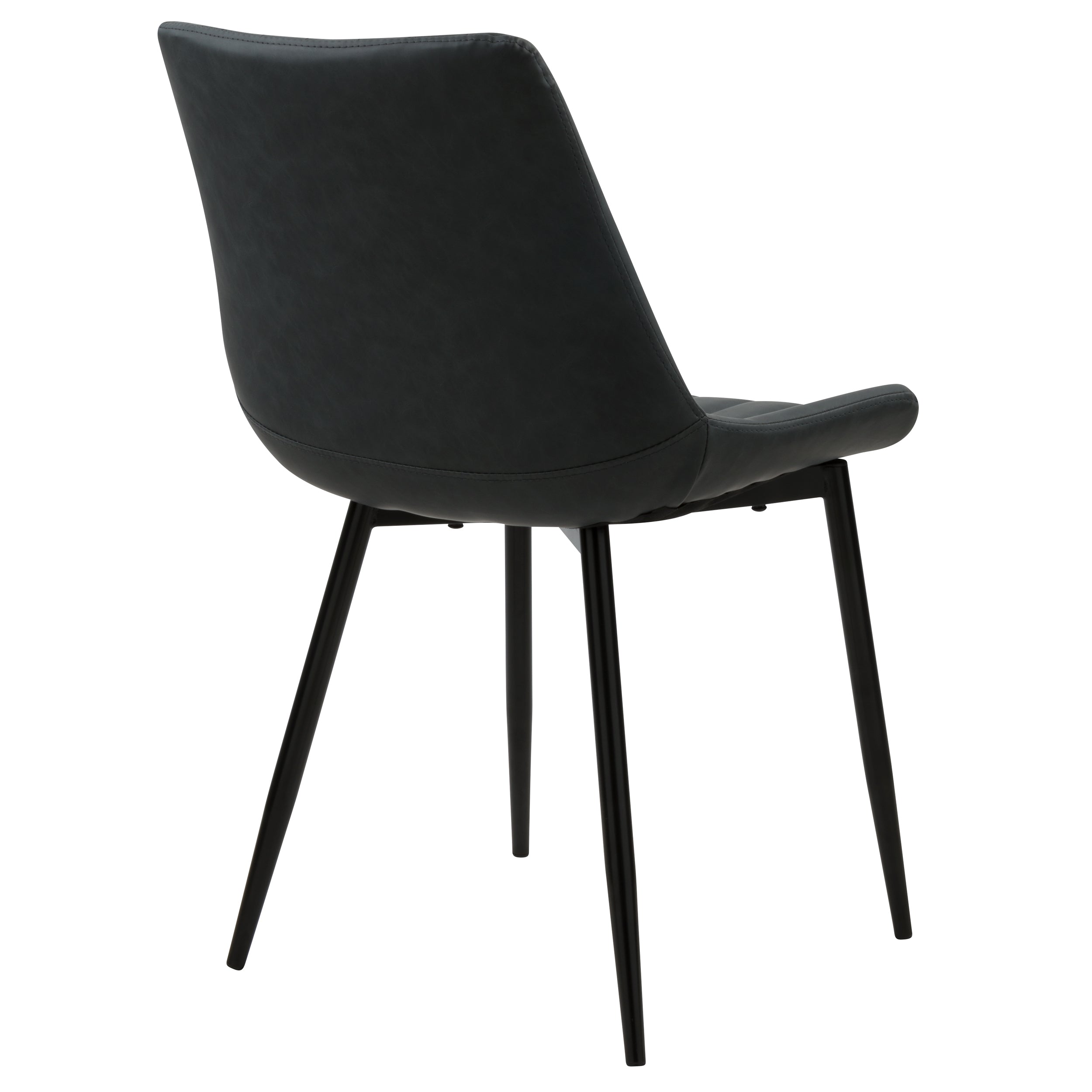achat chaise lot de 2 en cuir synthetique gris fonce