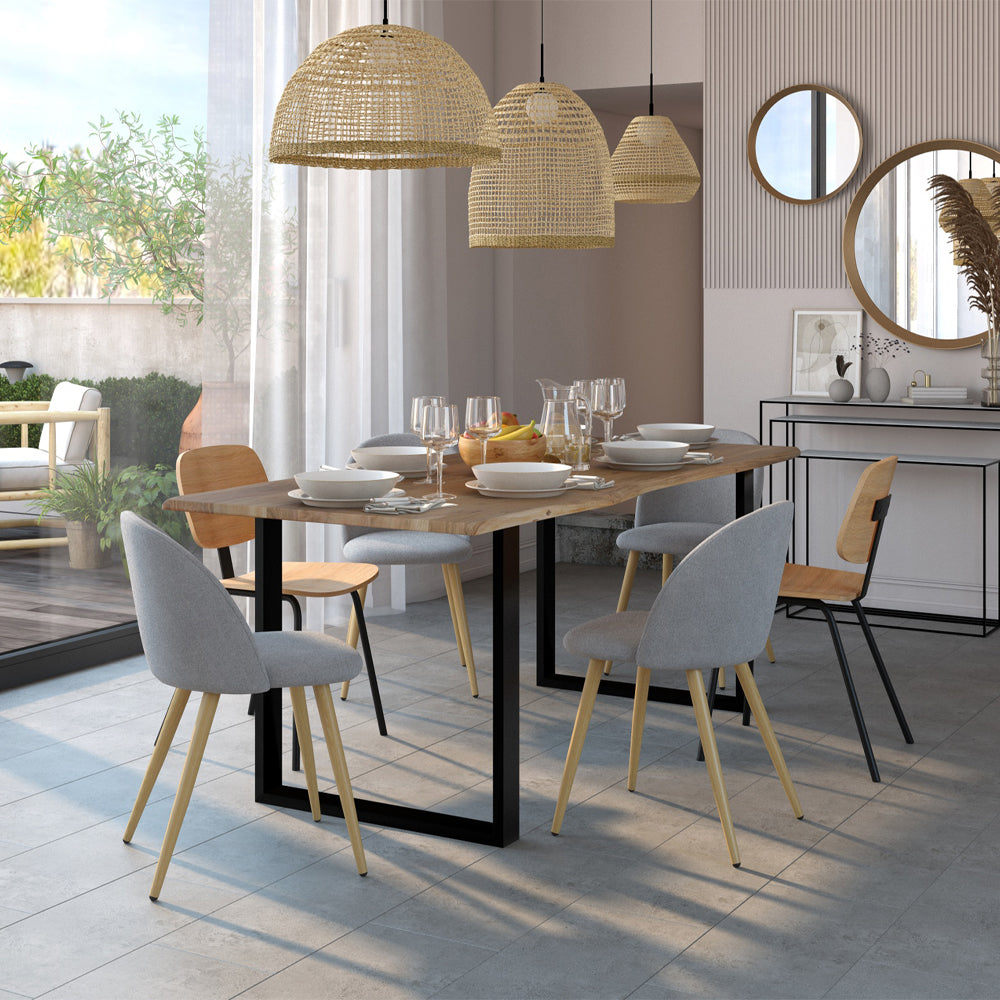 achat chaise lot de 2 vintage bois metal