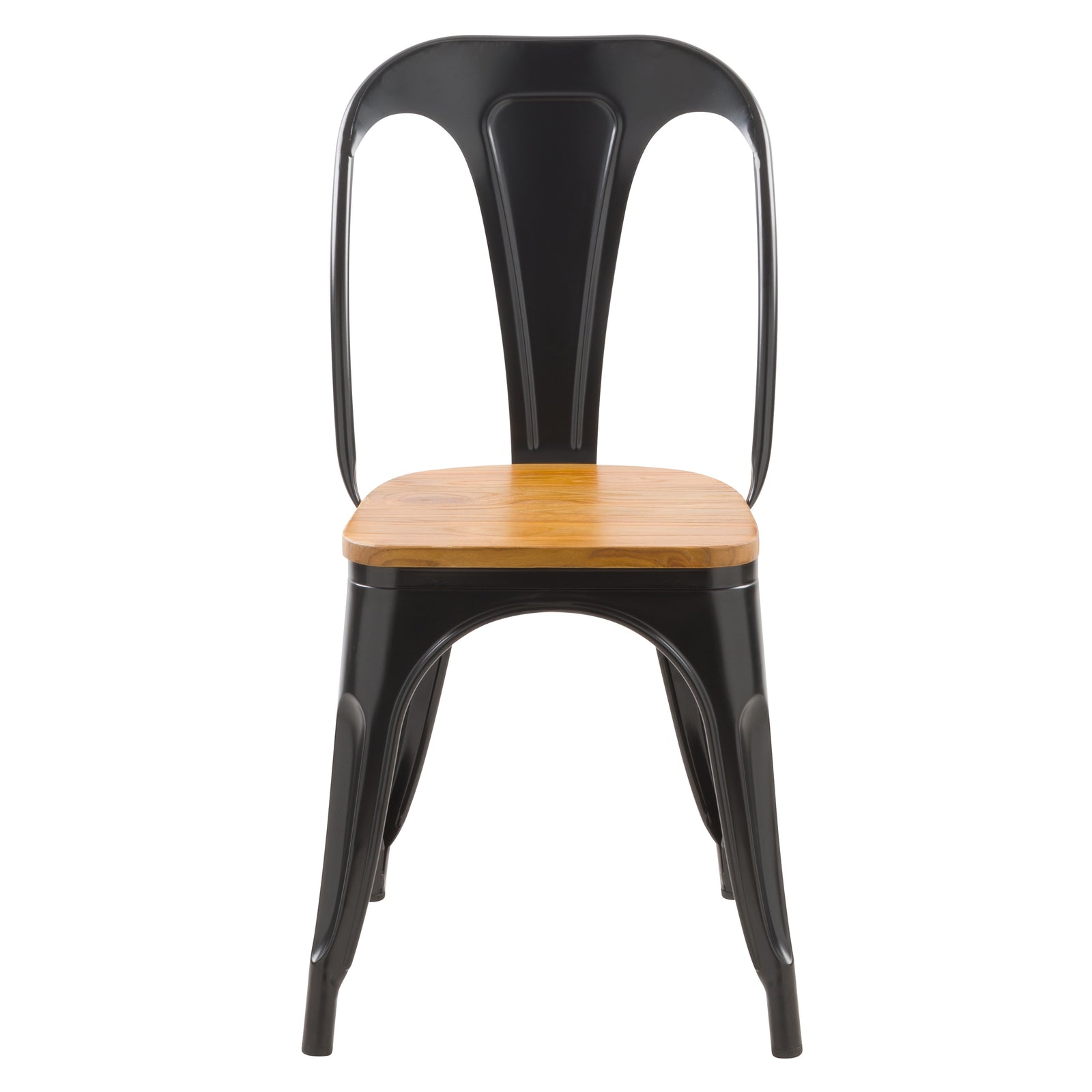 achat chaise noire en metal et bois