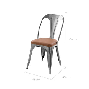 achat chaise structure metal assise pu