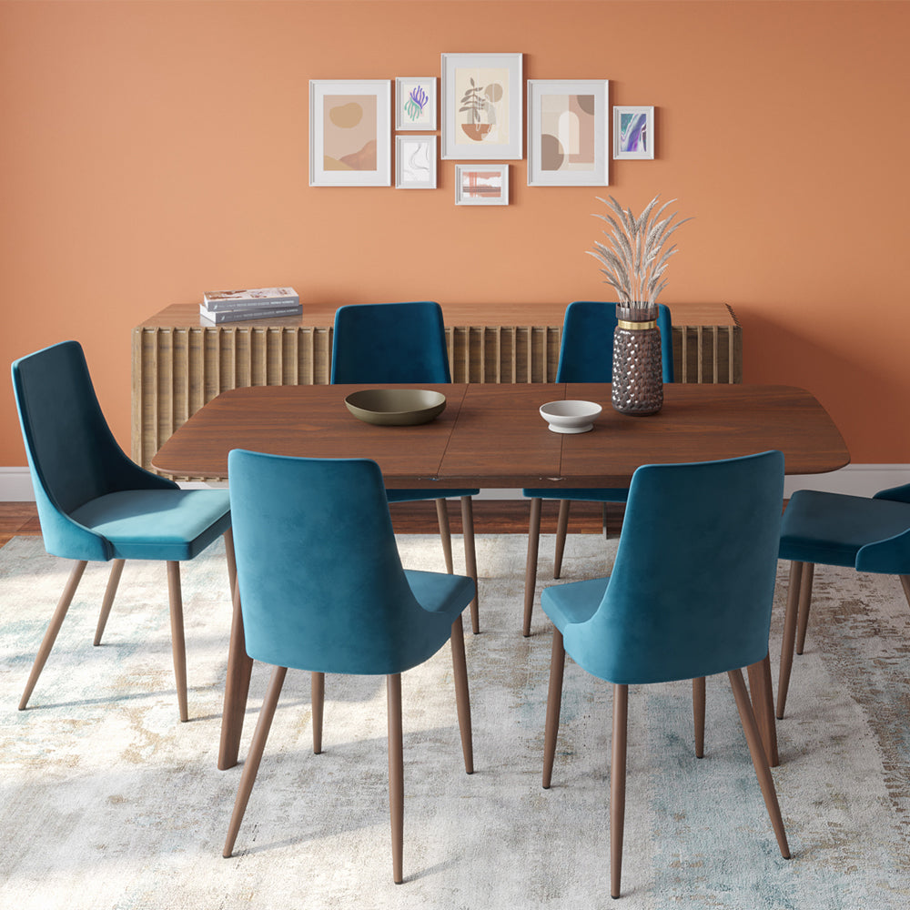 achat chaise velours bleu confort