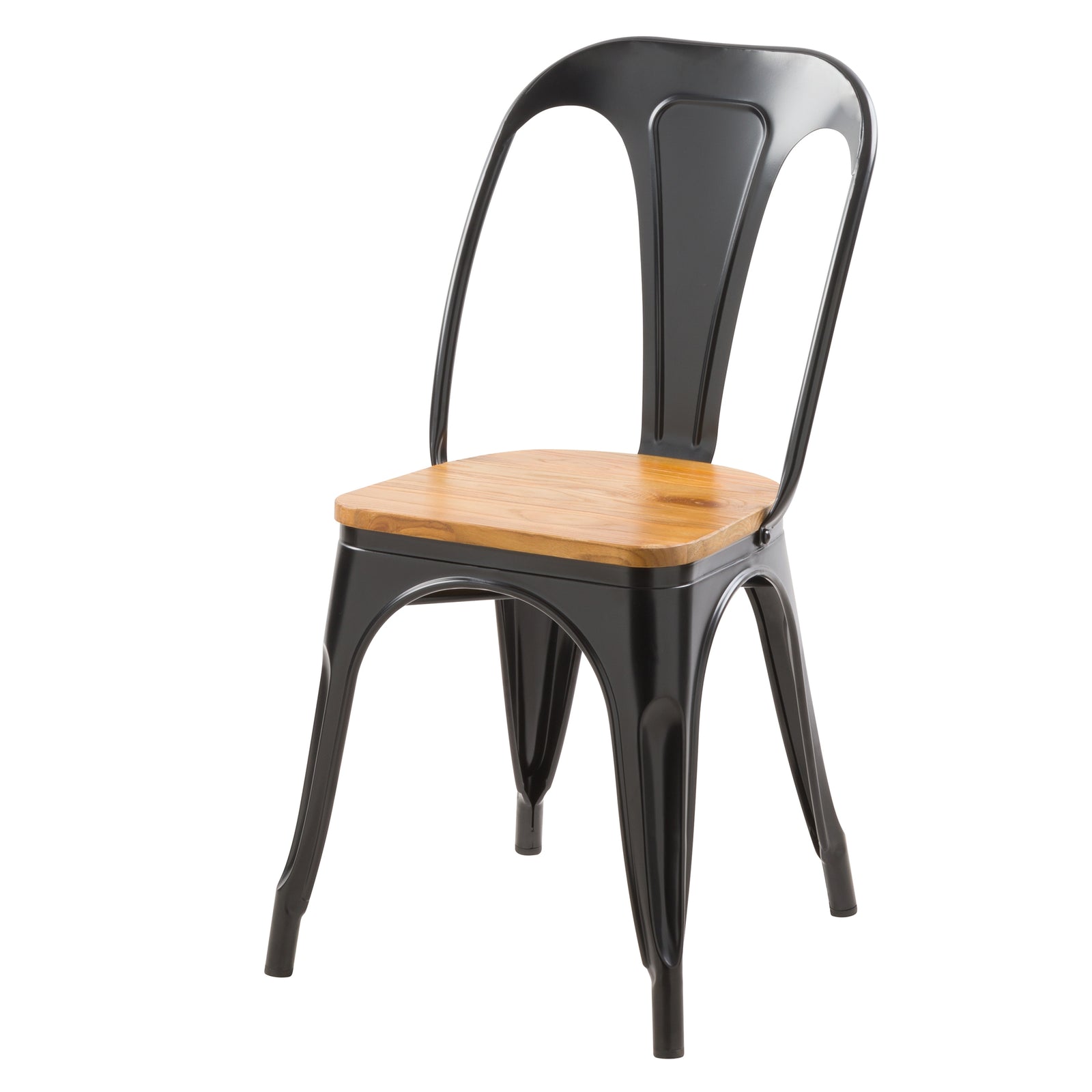 achat chaise x 2 noire et bois clair