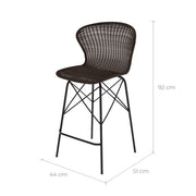 achat de bar en resine tressee marron fonce 63 cm lot de 2 palma