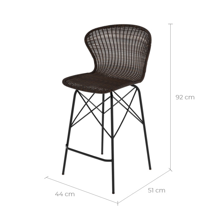 achat de bar en resine tressee marron fonce 63 cm lot de 2 palma