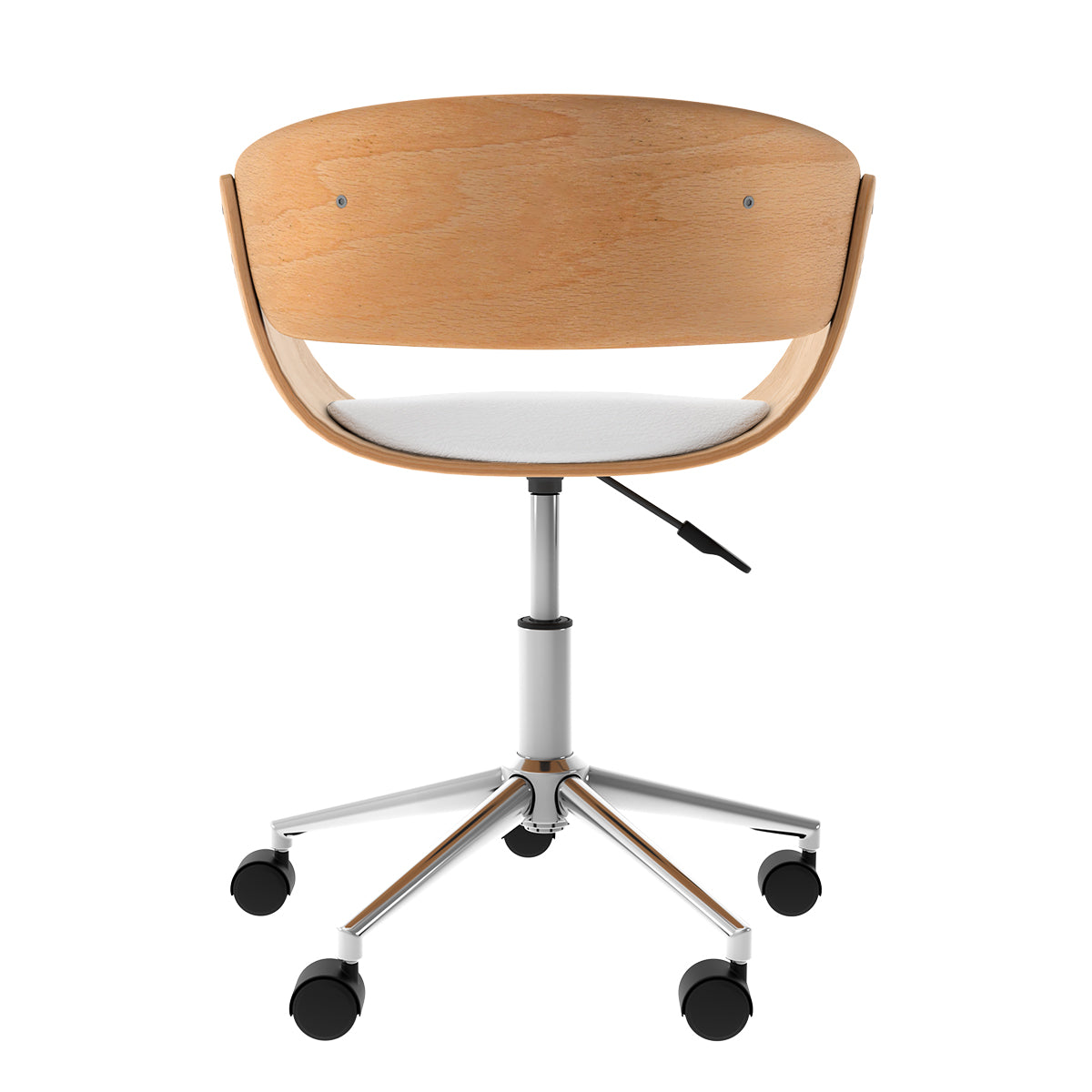 achat de chaise bureau blanche rembour_e pivotante en pu avec hauteur d assise reglable