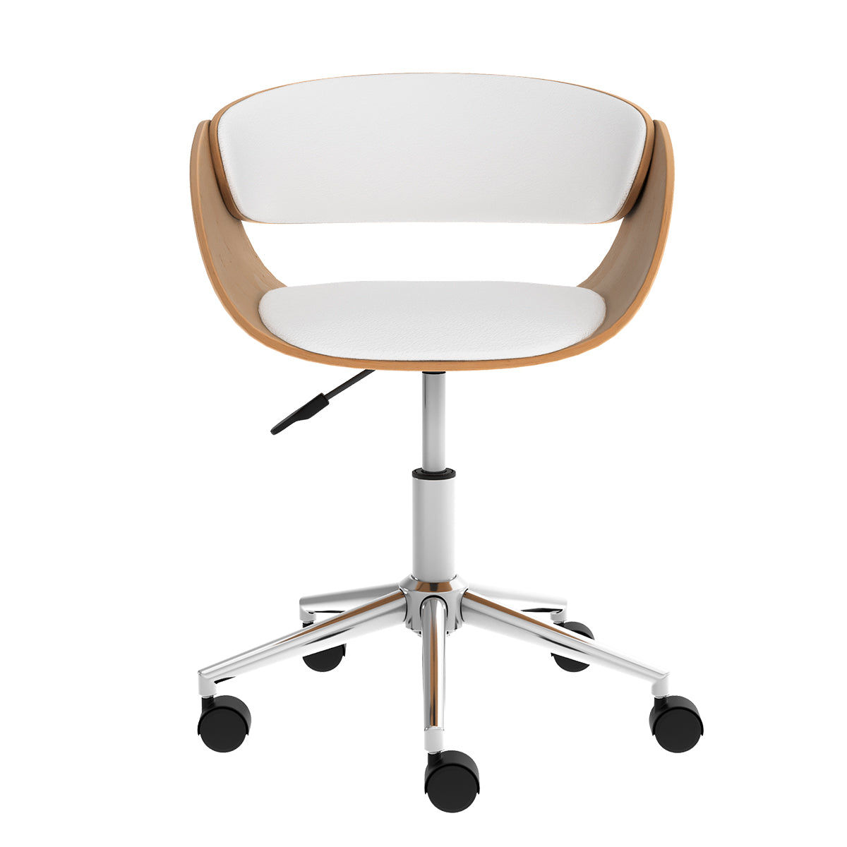 achat de chaise de bureau blanche rembour_e et pivotante en pu avec hauteur d assise reglable