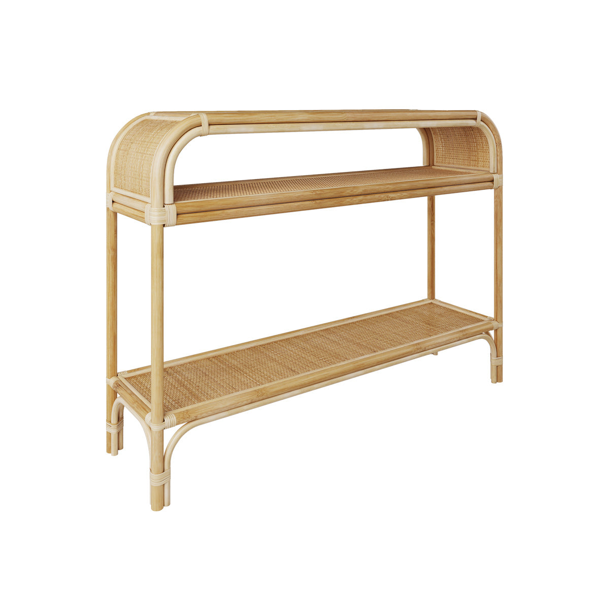 achat de console en rotin 2 etageres marthe