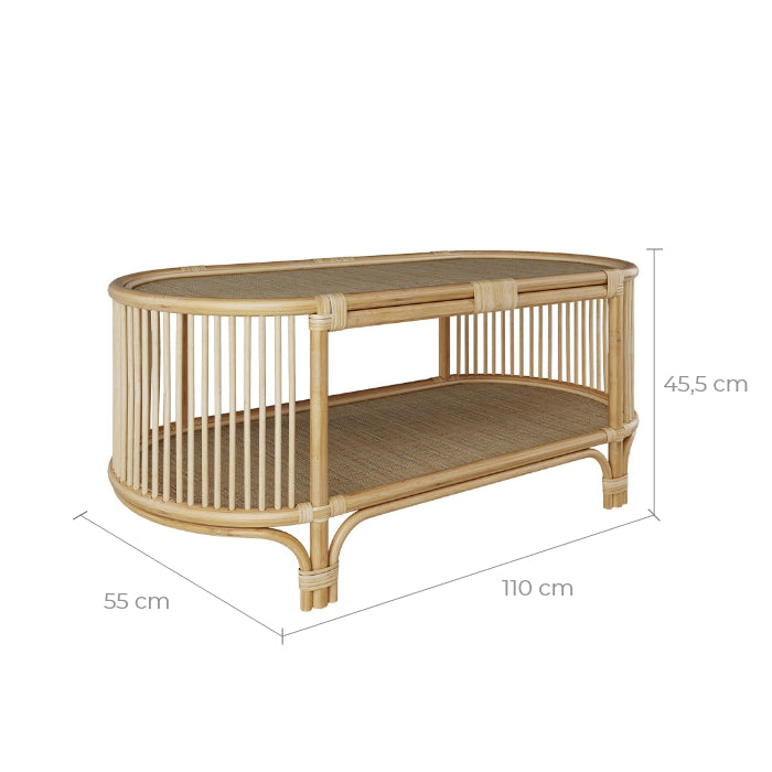 achat de table basse en rotin naturel marthe
