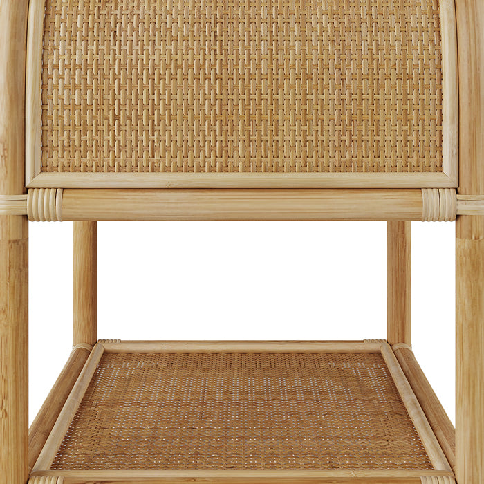 achat de table de chevet marthe avec etagere en rotin