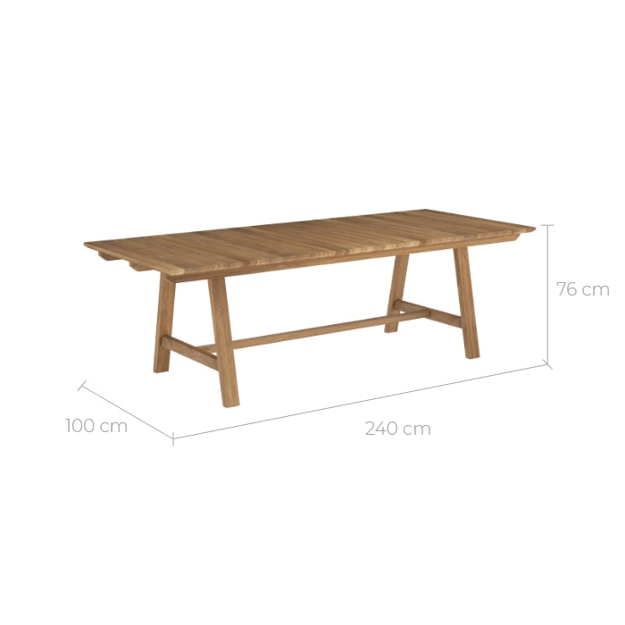 achat de table jardin budi 240 cm bois de teck massif