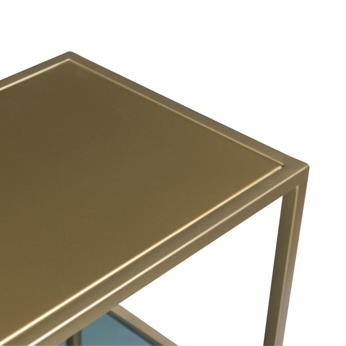 achat etagere en metal dore et verre trempe