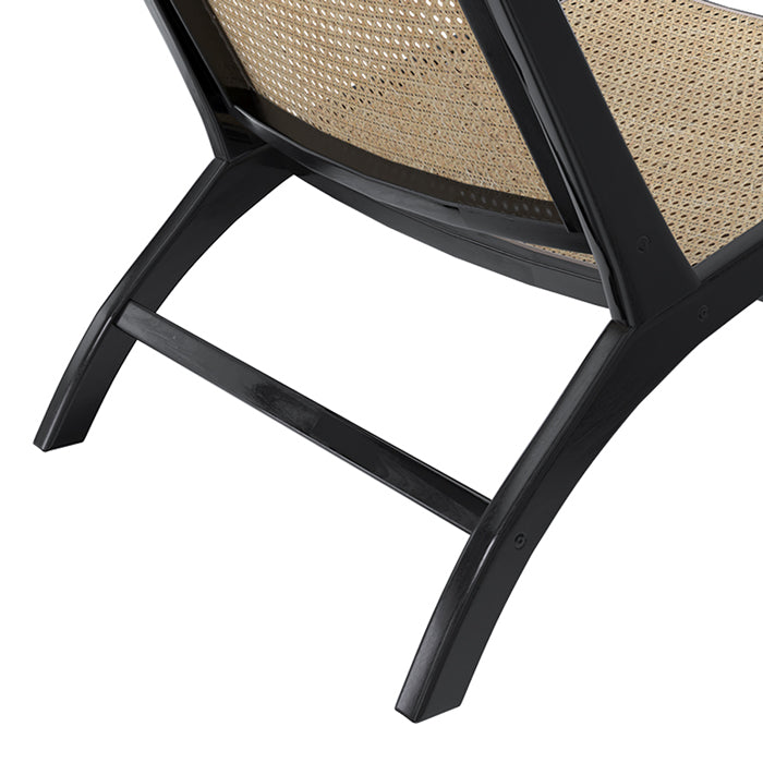 achat fauteuil kilka teck noir et rotin naturel