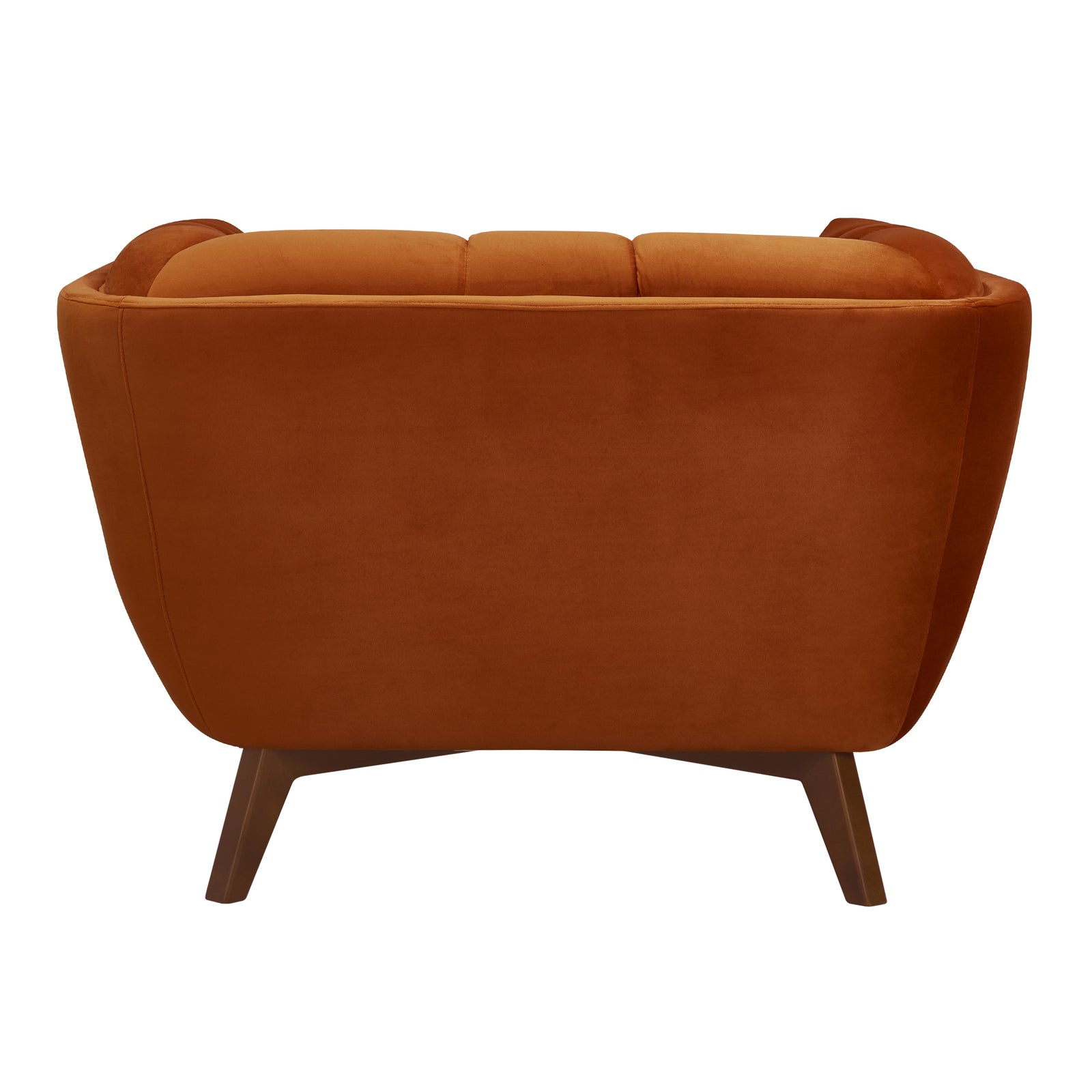 achat fauteuil orange velours assise large