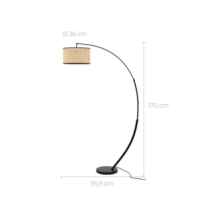 achat lampadaire rotin abat jour aimee