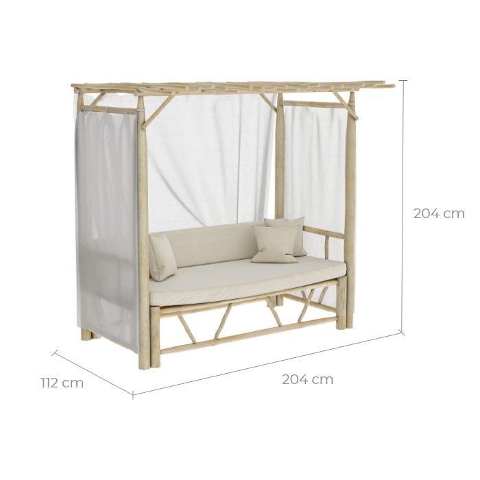 achat lit a baldaquin en branche de teck