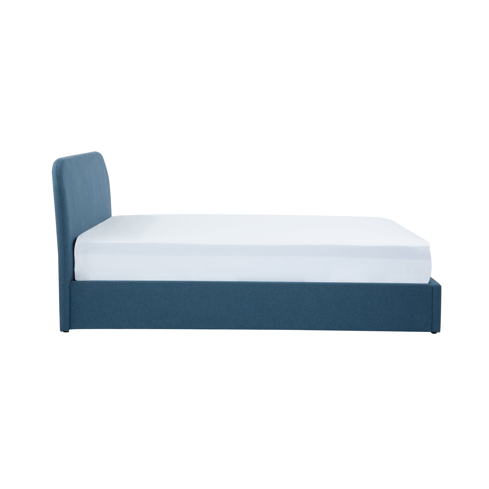 achat lit coffre bleu tissu