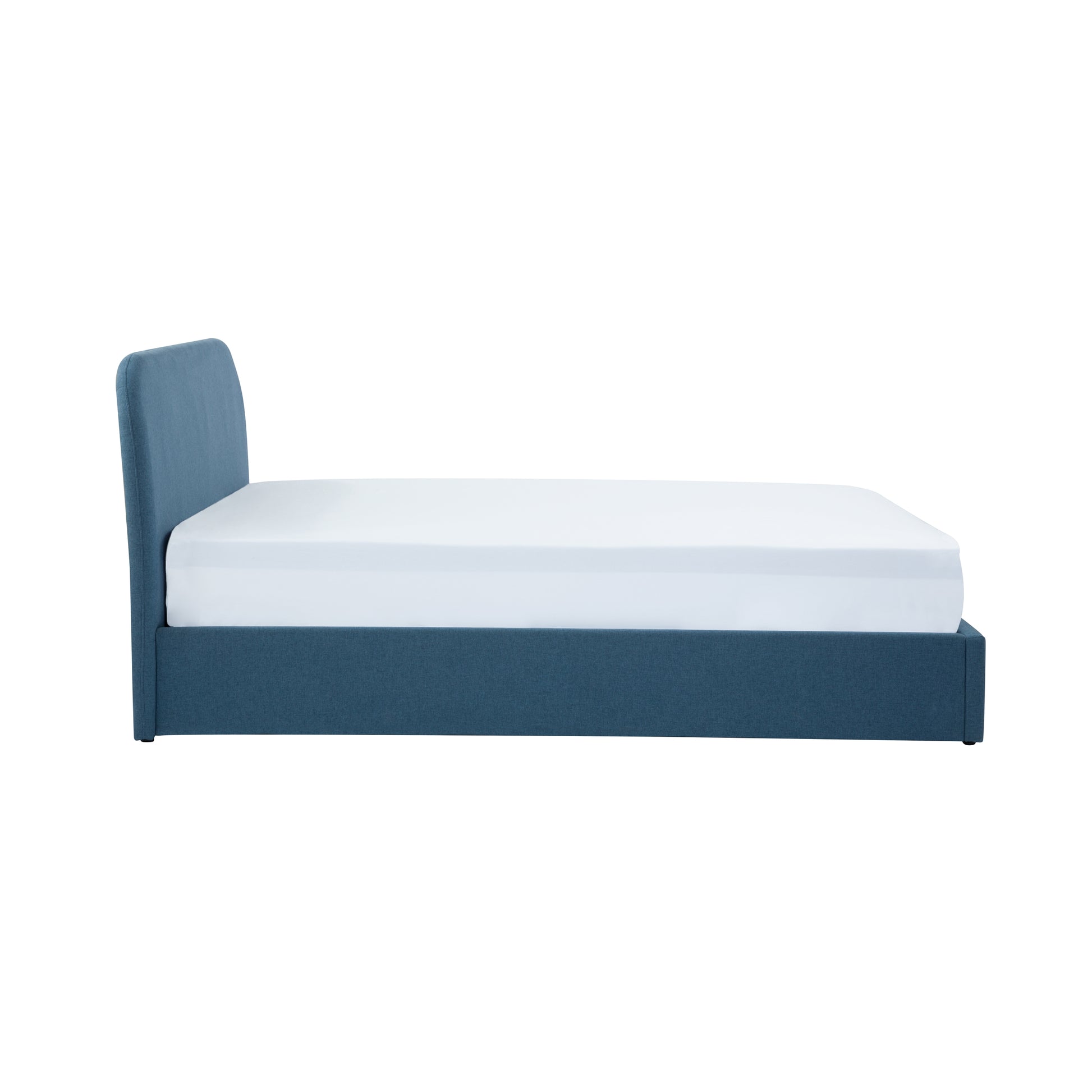 achat lit coffre bleu tissu