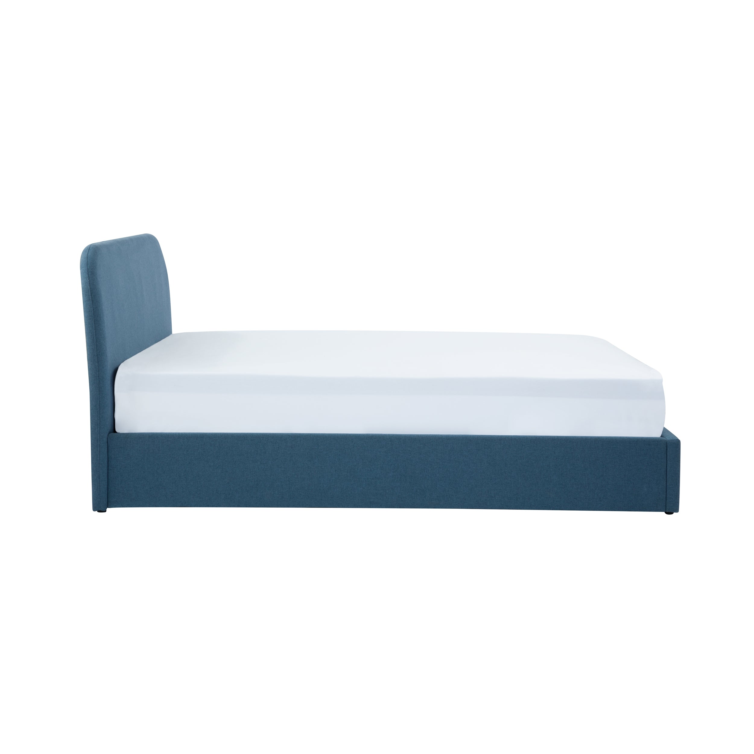 achat lit coffre bleu tissu