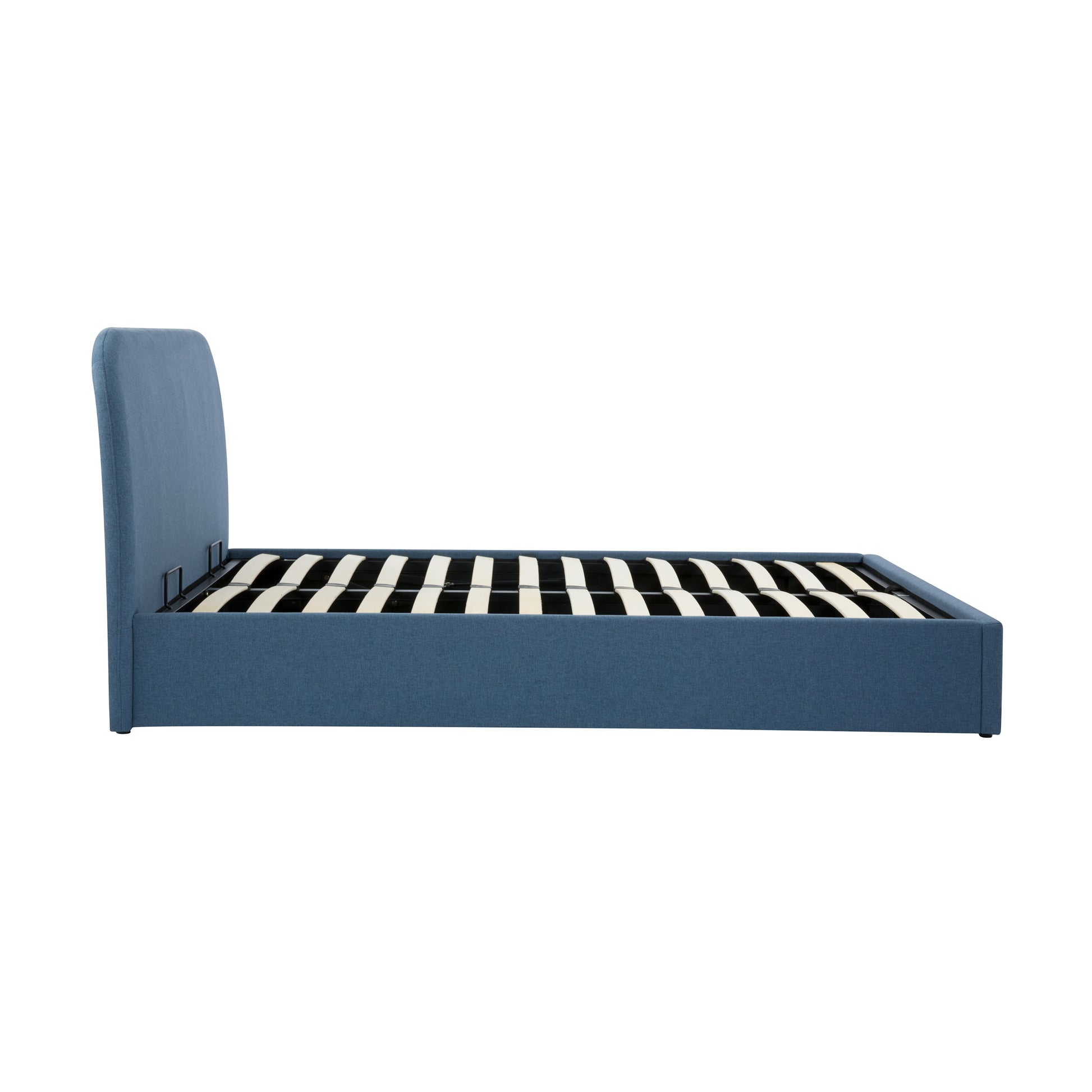 achat lit en tissu bleu chine
