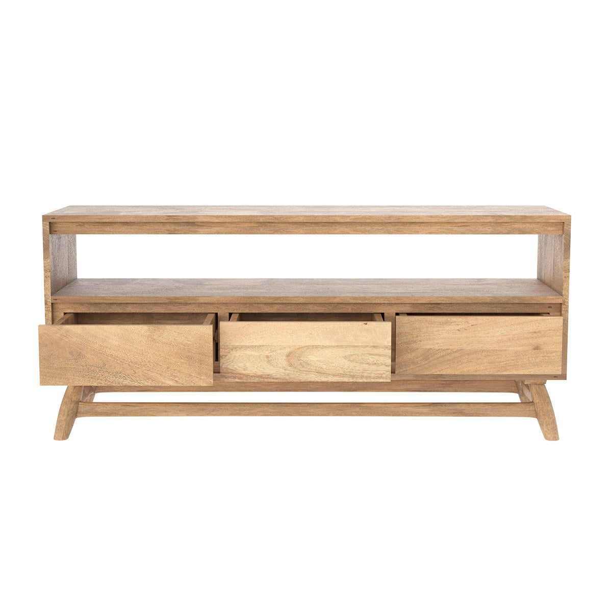 achat meuble tv edgar trois tiroirs en bois de manguier