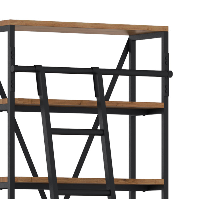 achat petite bibliotheque 86 cm avec echelle metal et bois