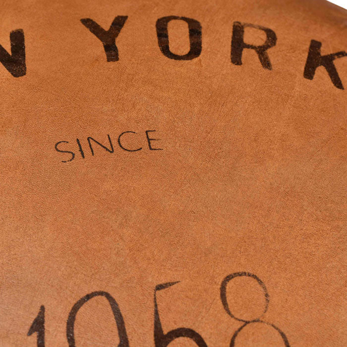 achat pouf cuir rond style vintage