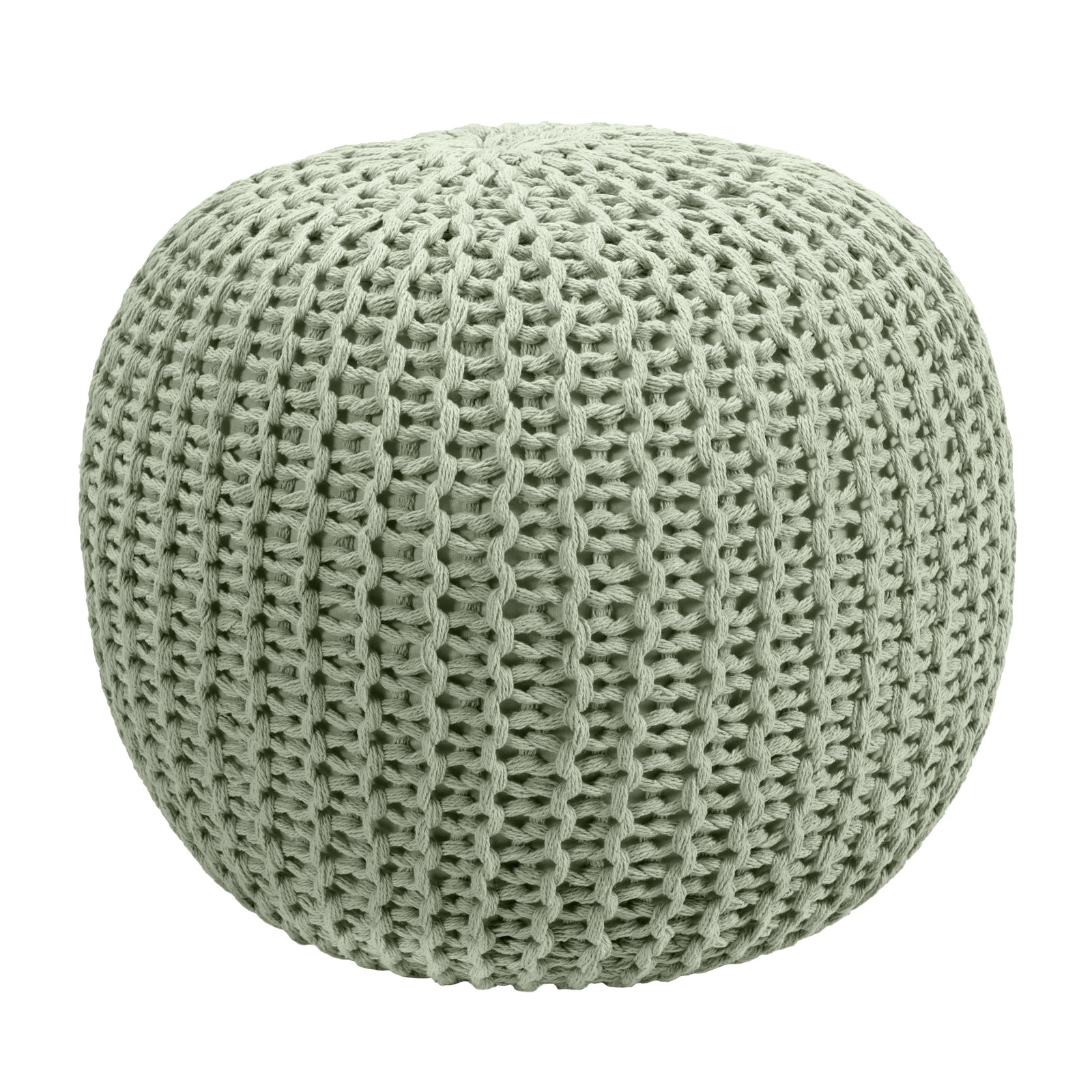 achat pouf scandinave vert tricot