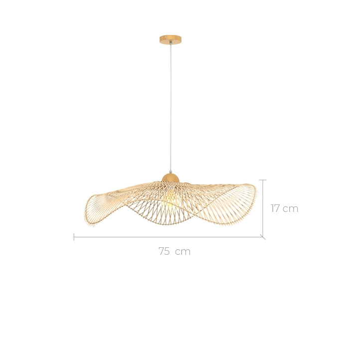 achat suspension bambou avec fil blanc 75 cm design jipi