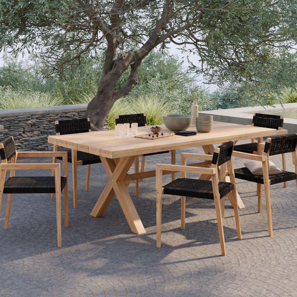 achat table a manger de jardin en bois de teck