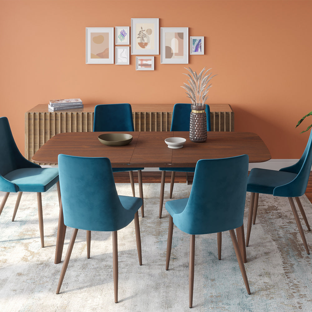 achat table arrondi extensible rectangulaire bois fonce