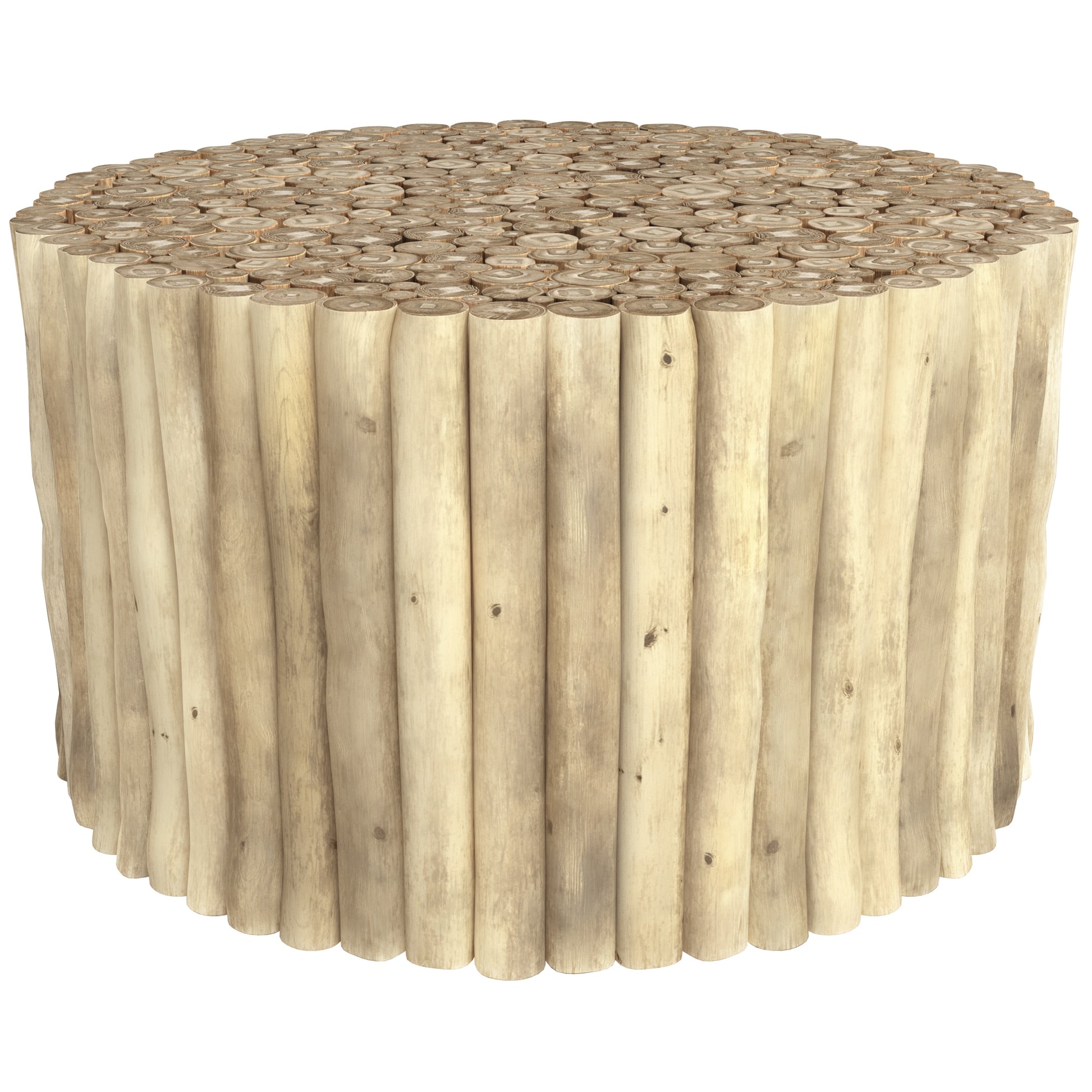 achat table basse branche de teck clair
