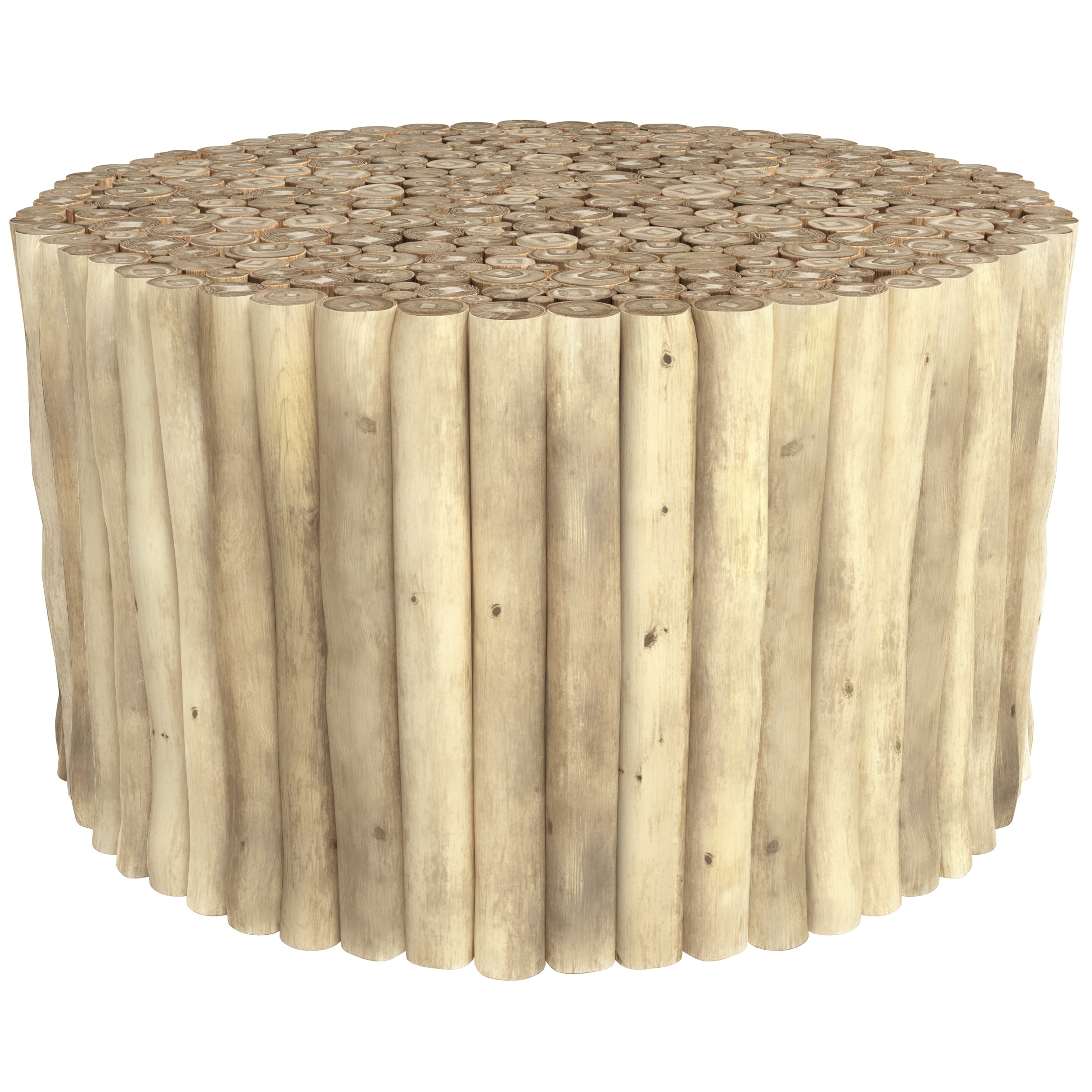 achat table basse branche de teck clair