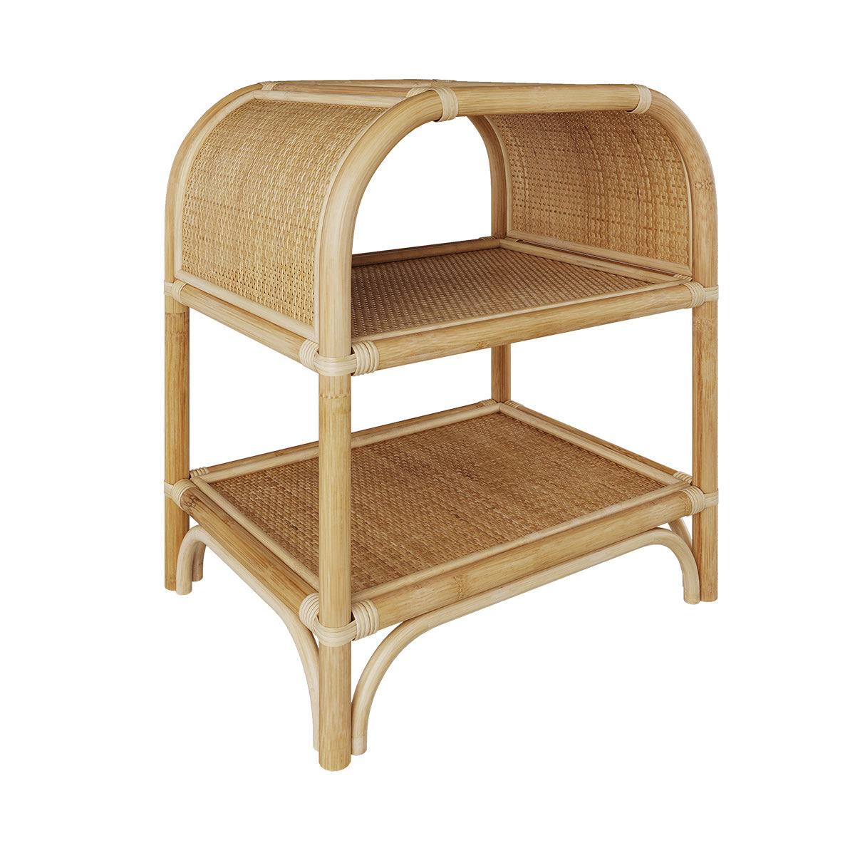 achat table de chevet avec etagere en rotin marthe