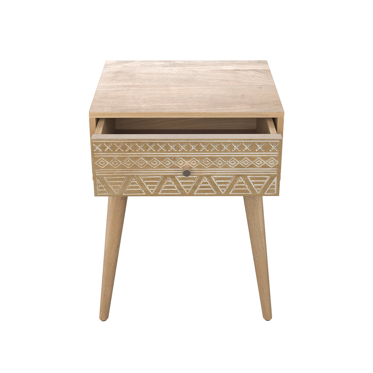 achat table de chevet en bois grave