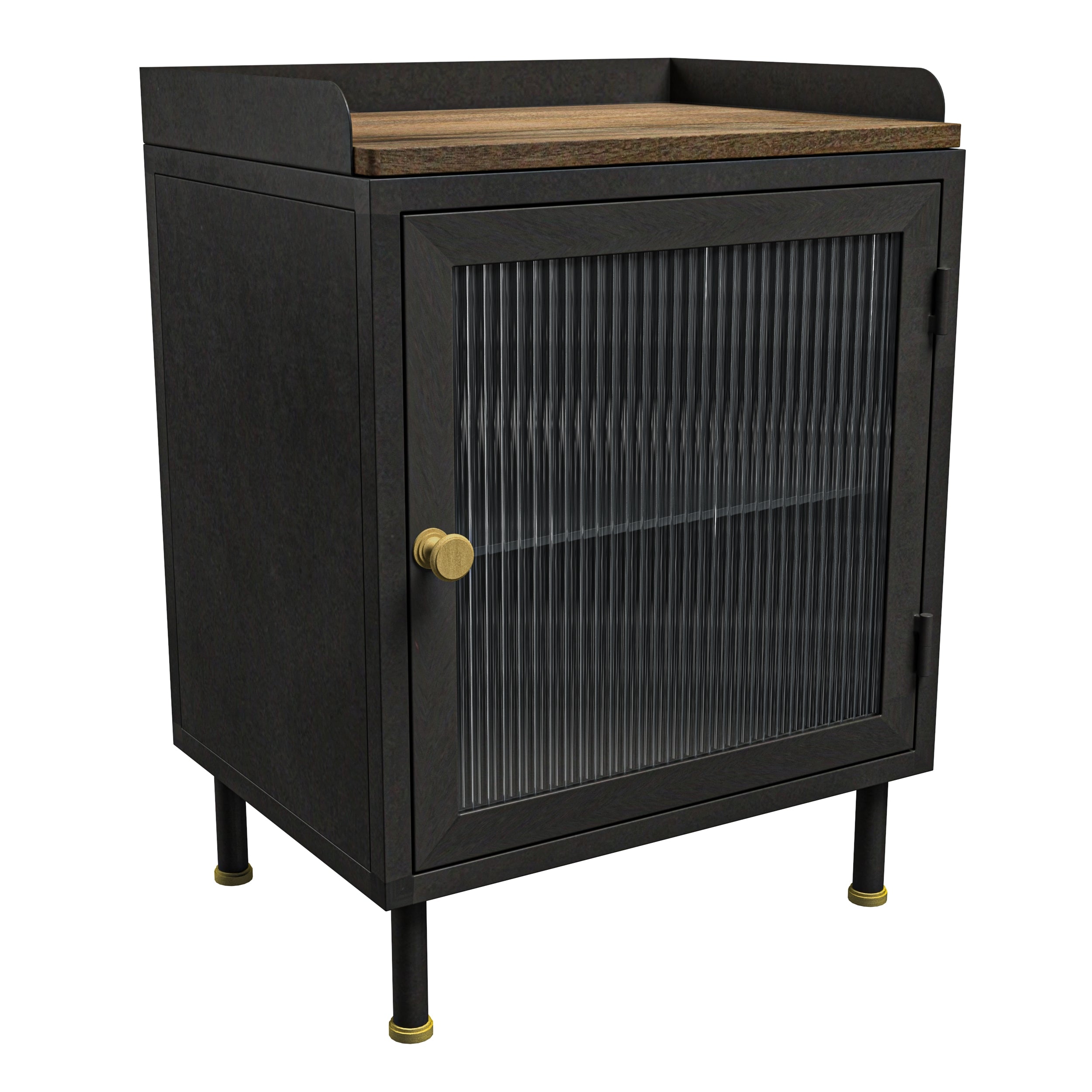 achat table de chevet noire en metal