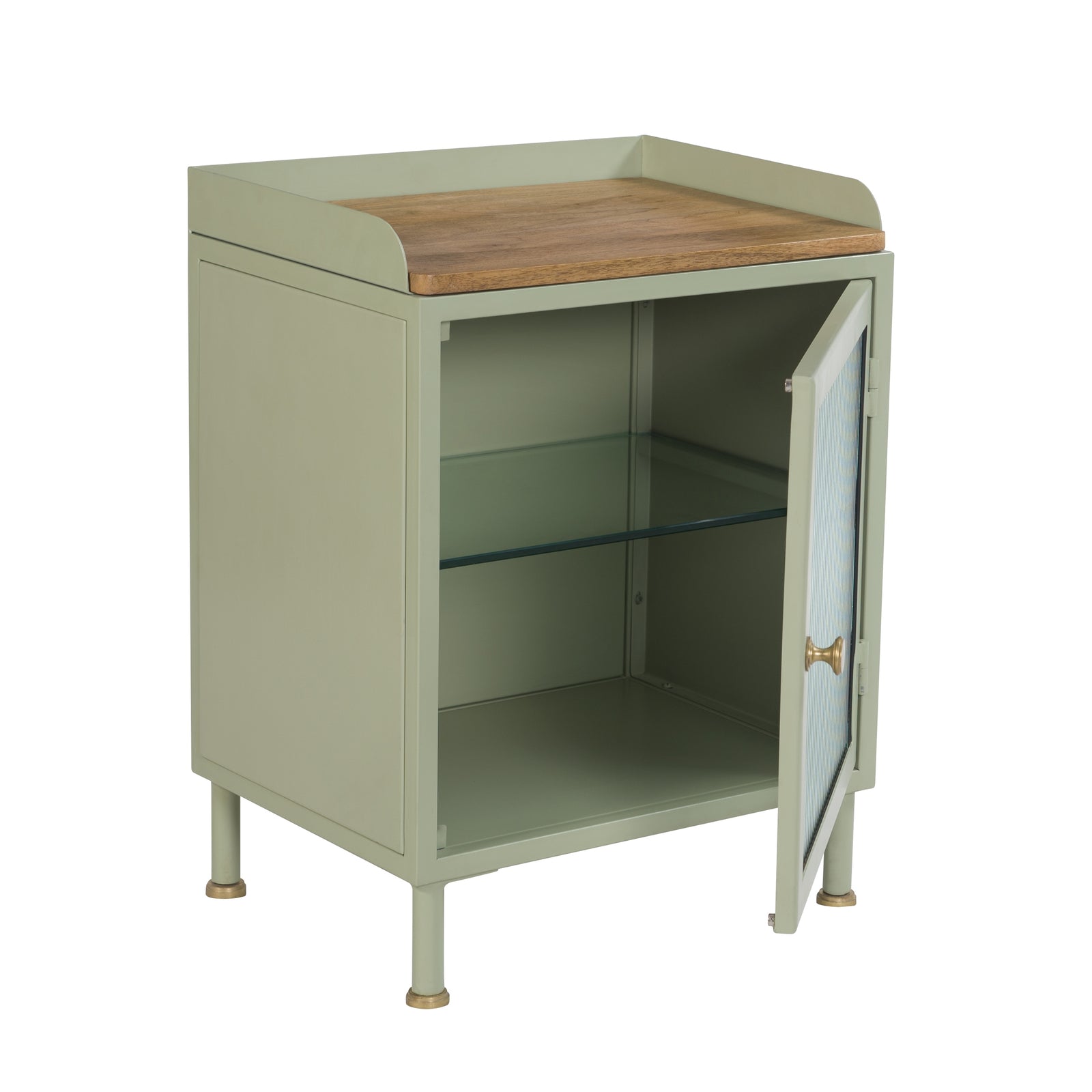 achat table de chevet vert amande en metal